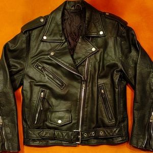 Ladies Black Leather Jacket size M